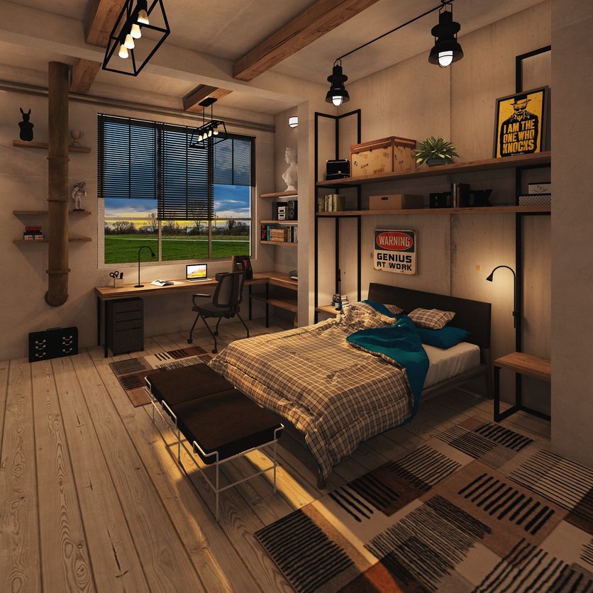 Industrial bedroom