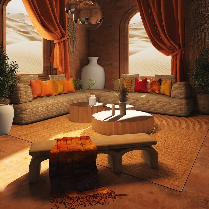 sala de estar Boho