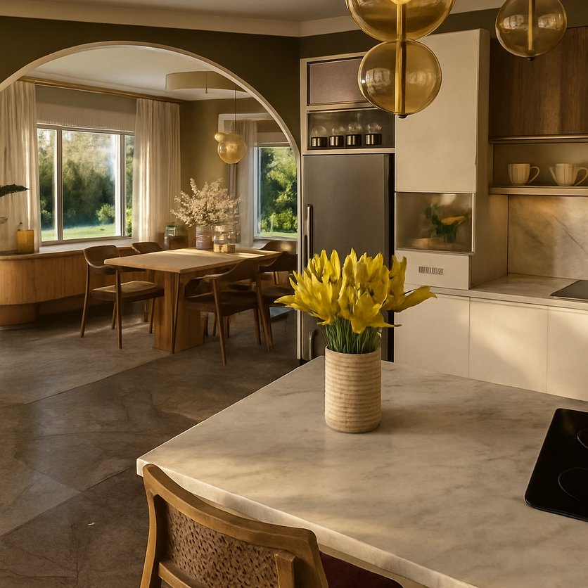 Grundriss im Stil Mid-Century