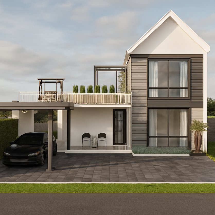 Grundriss im Stil Mid-Century