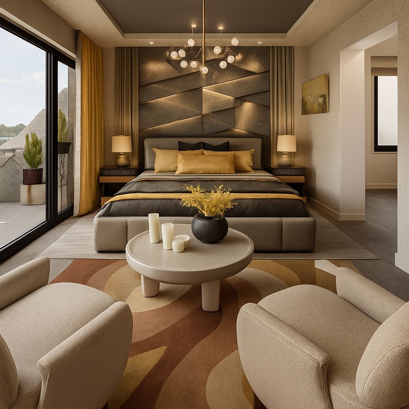 Grundriss im Stil Mid-Century