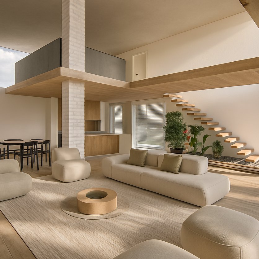 Grundriss im Stil Mid-Century