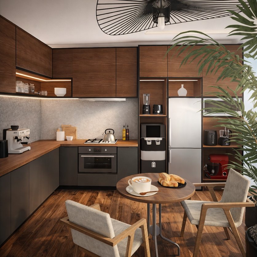 Grundriss im Stil Mid-Century