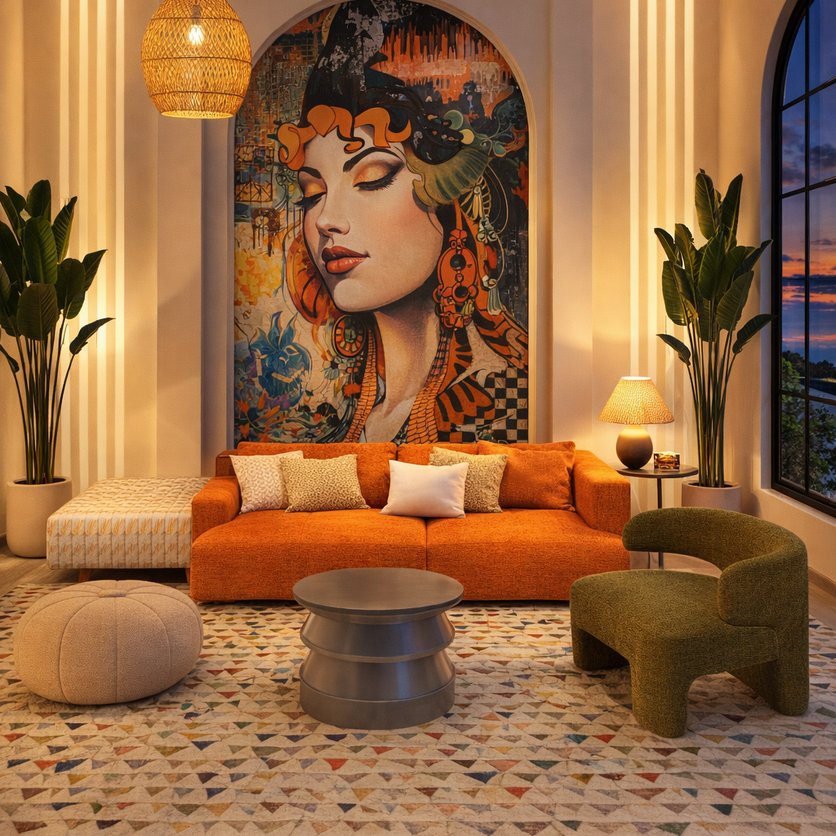 sala de estar Boho