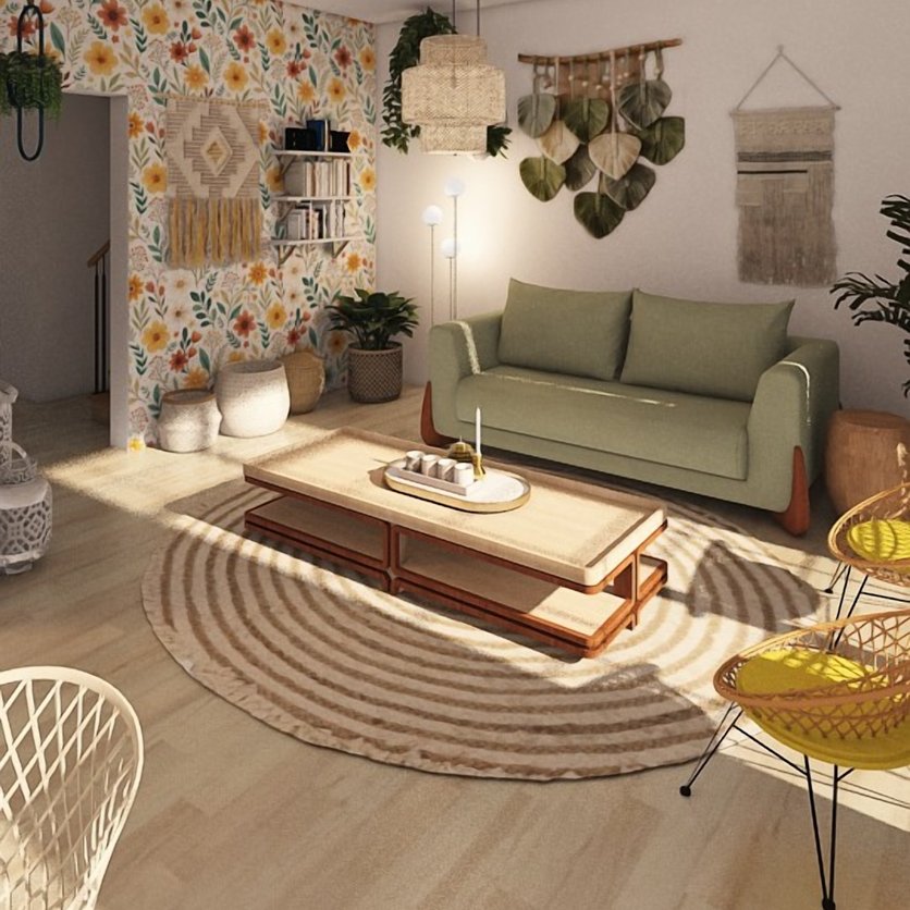 sala de estar Boho