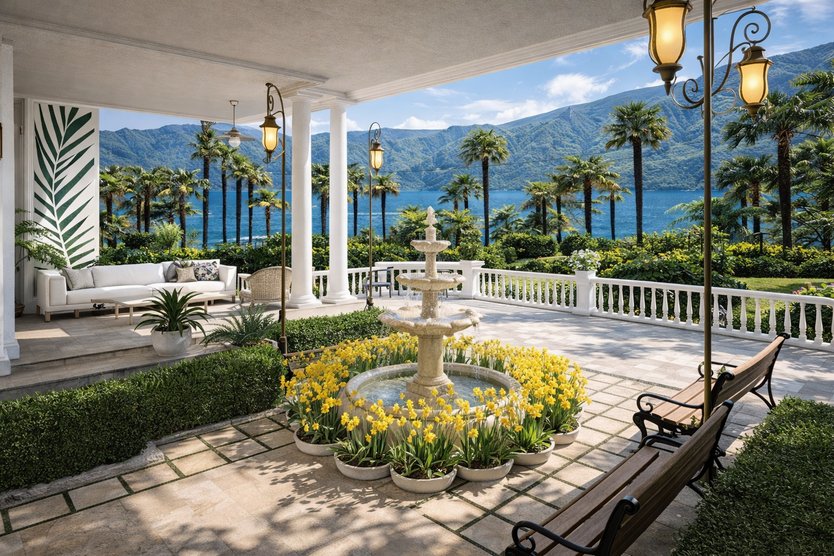 Landscape Tropical living room