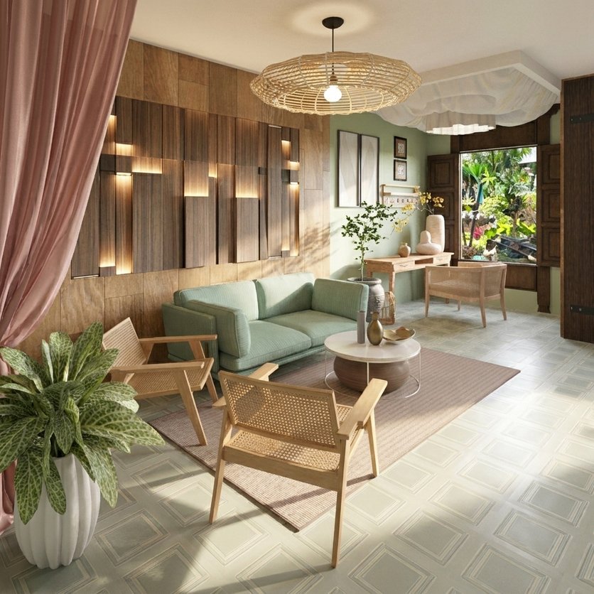sala de estar Boho