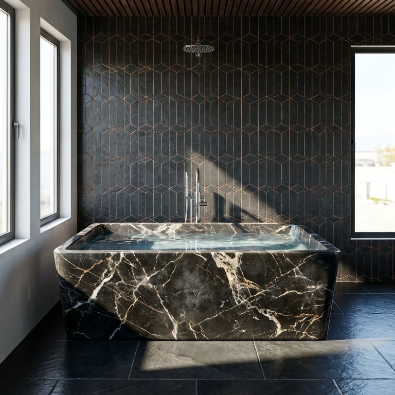 Badezimmer im Stil Mid-Century