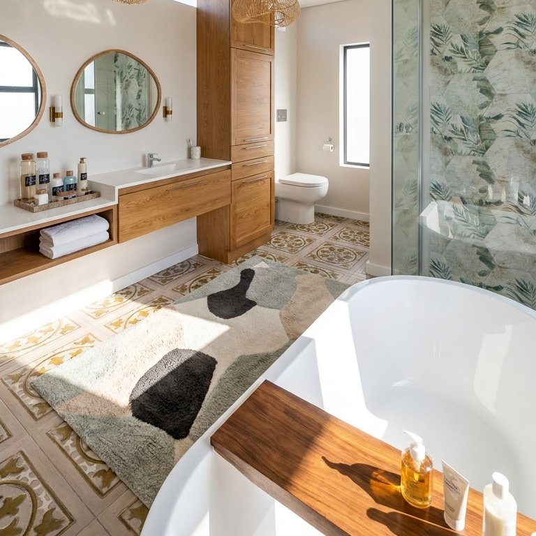 Badezimmer im Stil Mid-Century