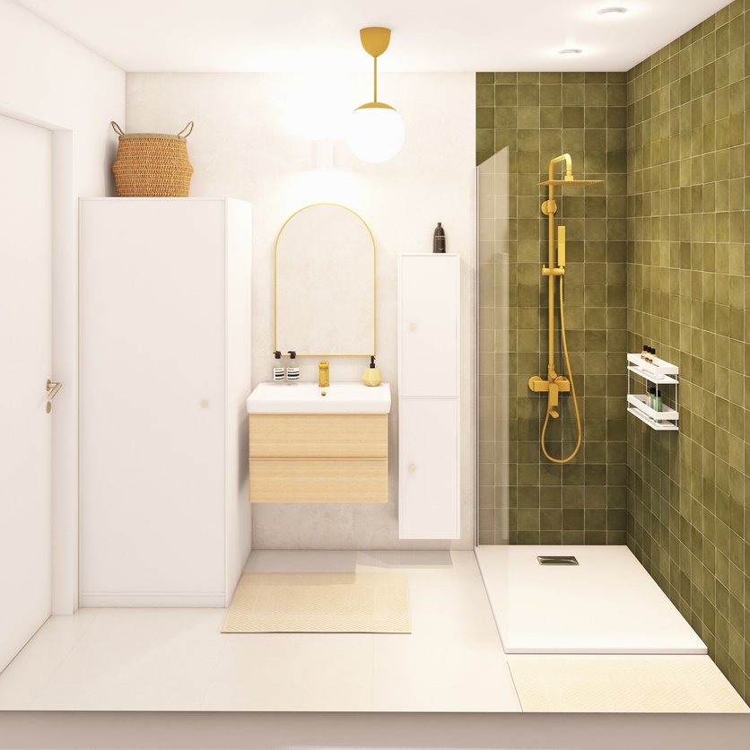 Badezimmer im Stil Mid-Century