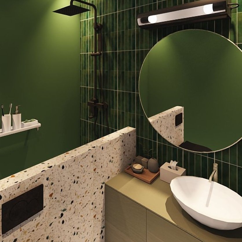 Badezimmer im Stil Mid-Century