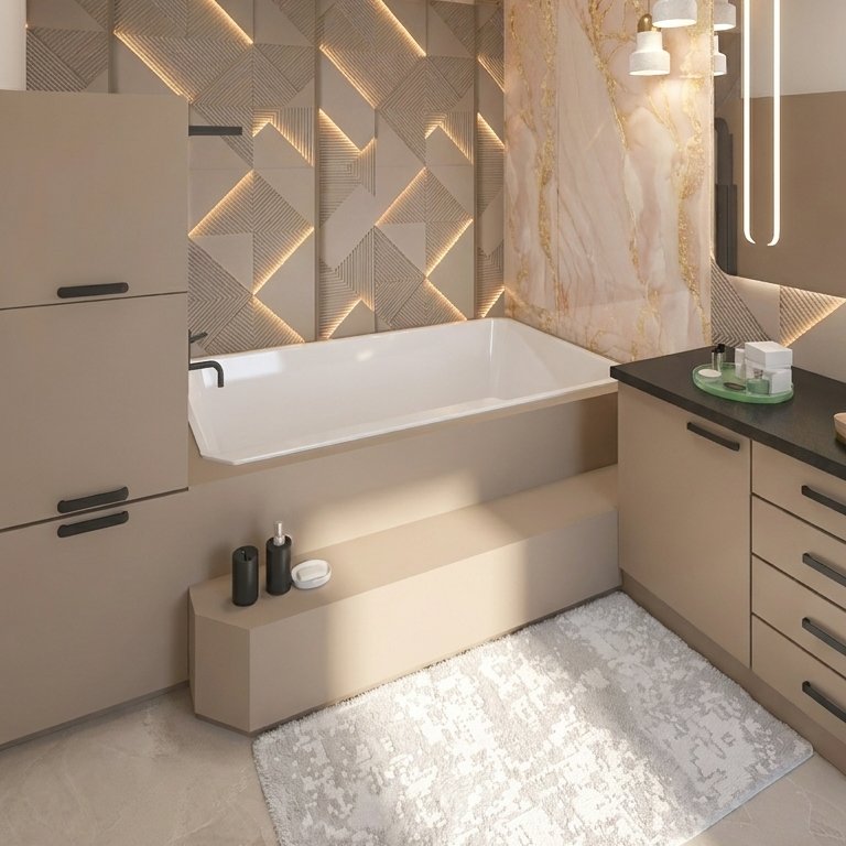 Badezimmer im Stil Mid-Century