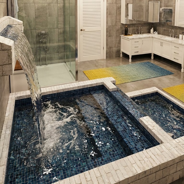Badezimmer im Stil Mid-Century