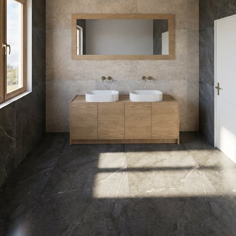 Badezimmer im Stil Mid-Century