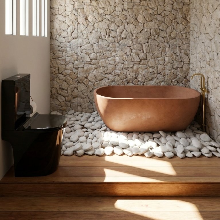 Badezimmer im Stil Mid-Century