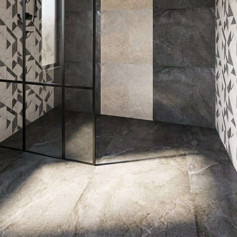 Badezimmer im Stil Mid-Century