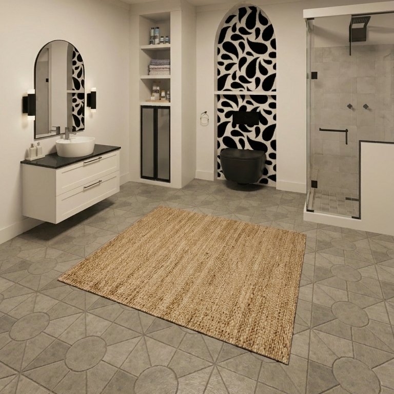 Badezimmer im Stil Mid-Century