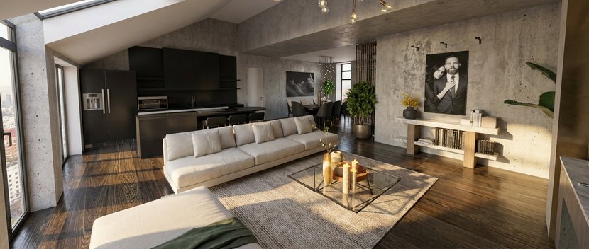 Industrial living room