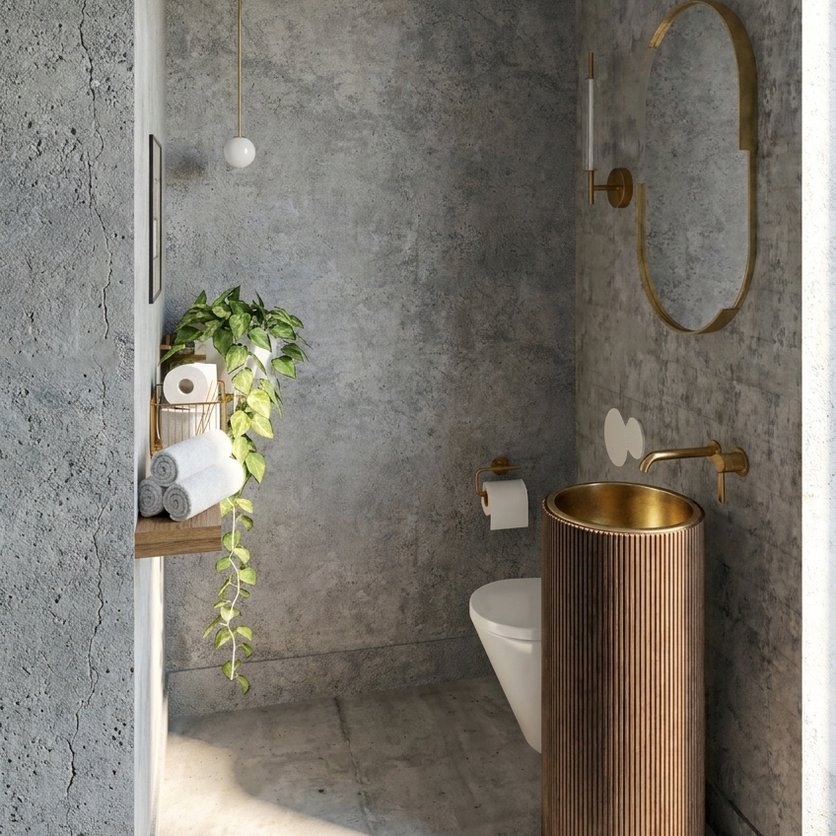 Badezimmer im Stil Mid-Century