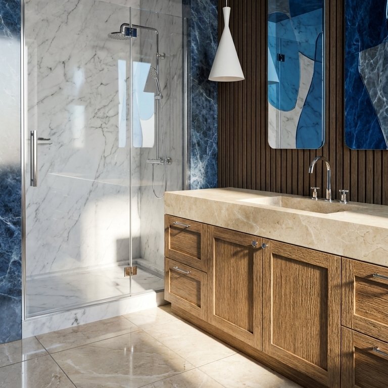 Badezimmer im Stil Mid-Century