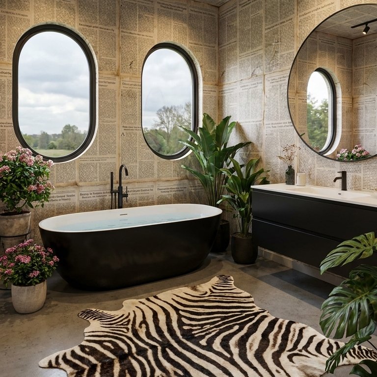 Eclectic bathroom