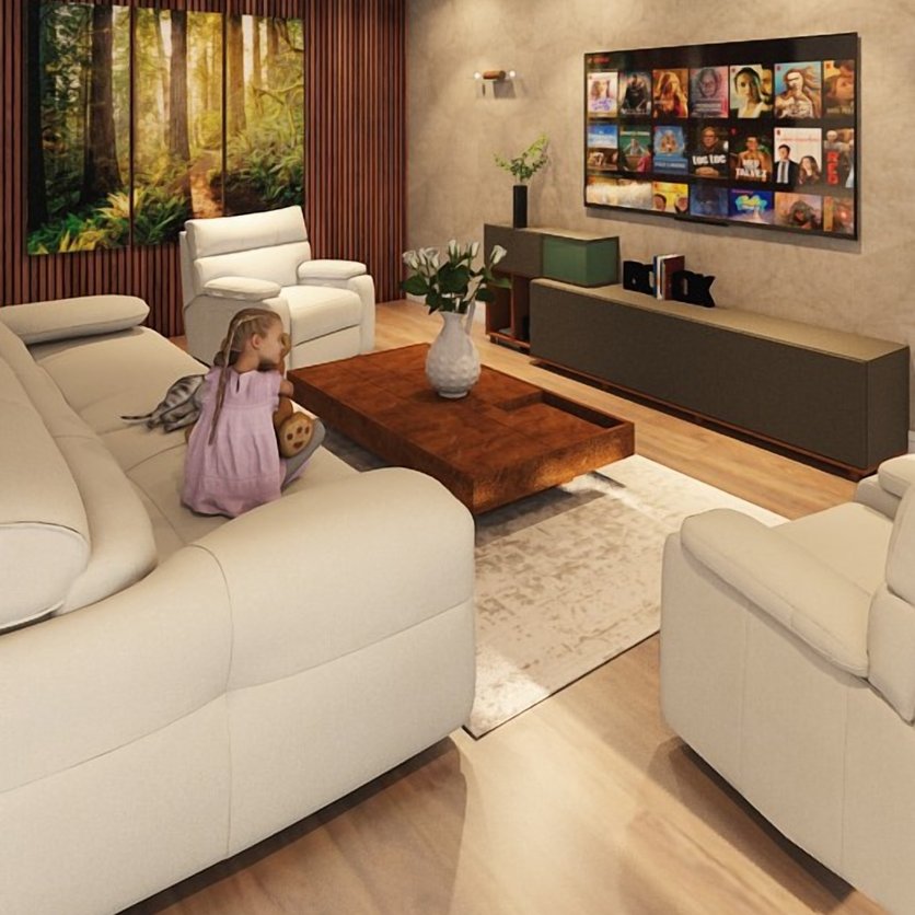 sala de estar em estilo Contemporâneo