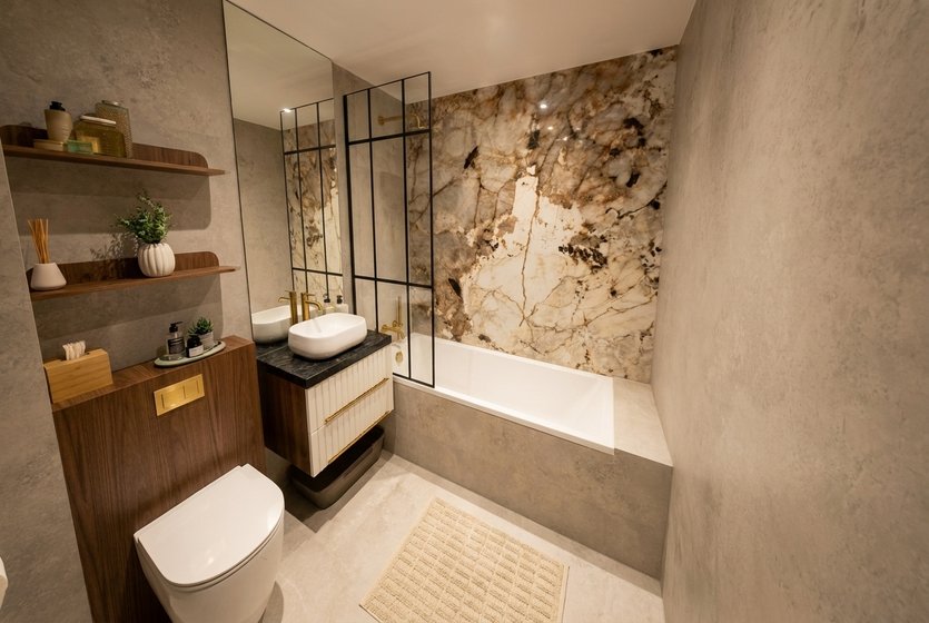 Badezimmer im Stil Mid-Century