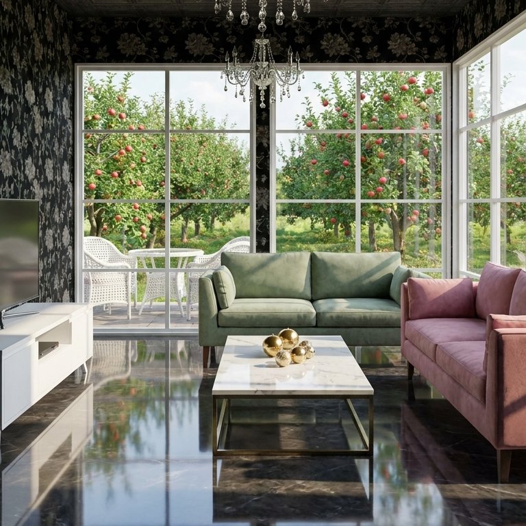 sala de estar em estilo Eclético
