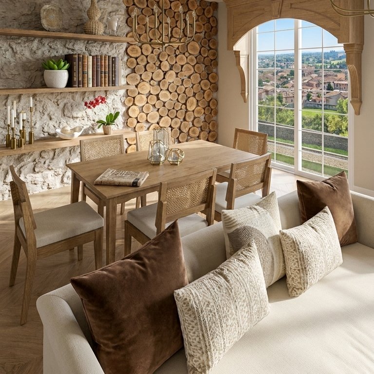 sala da pranzo in stile Farmhouse