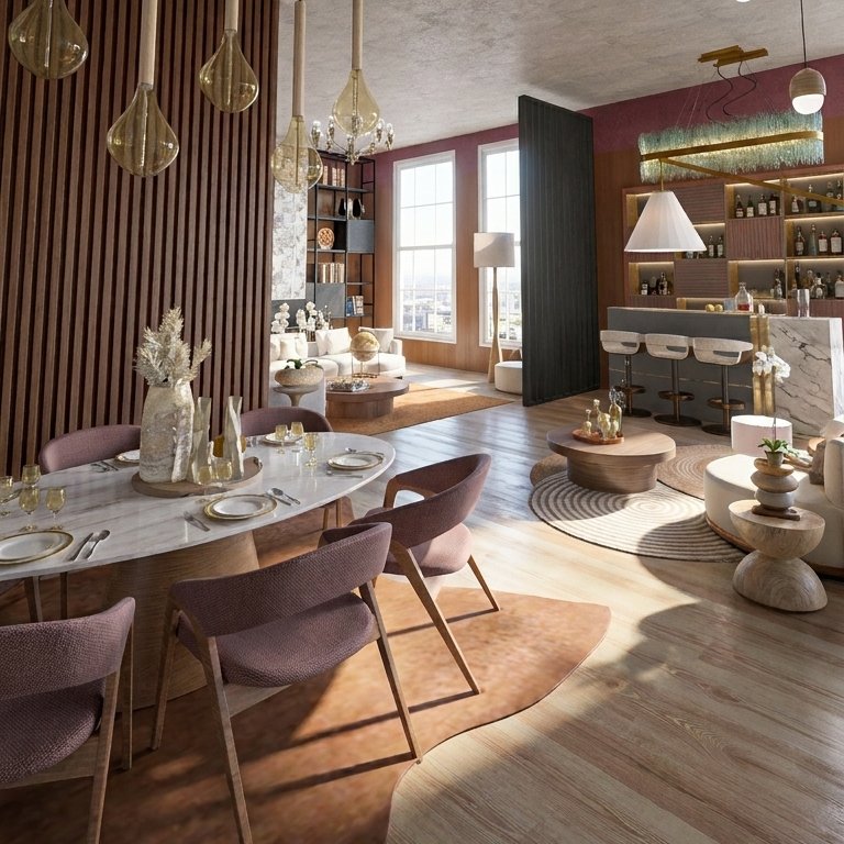 Esszimmer im Stil Mid-Century