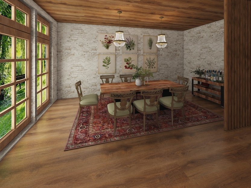 sala da pranzo in stile Farmhouse