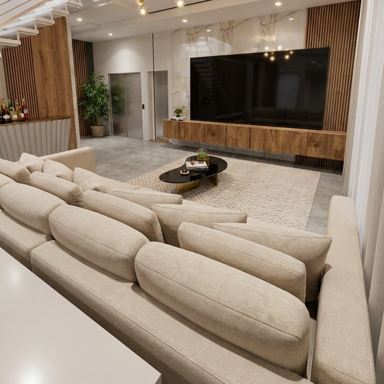 sala de estar em estilo Contemporâneo