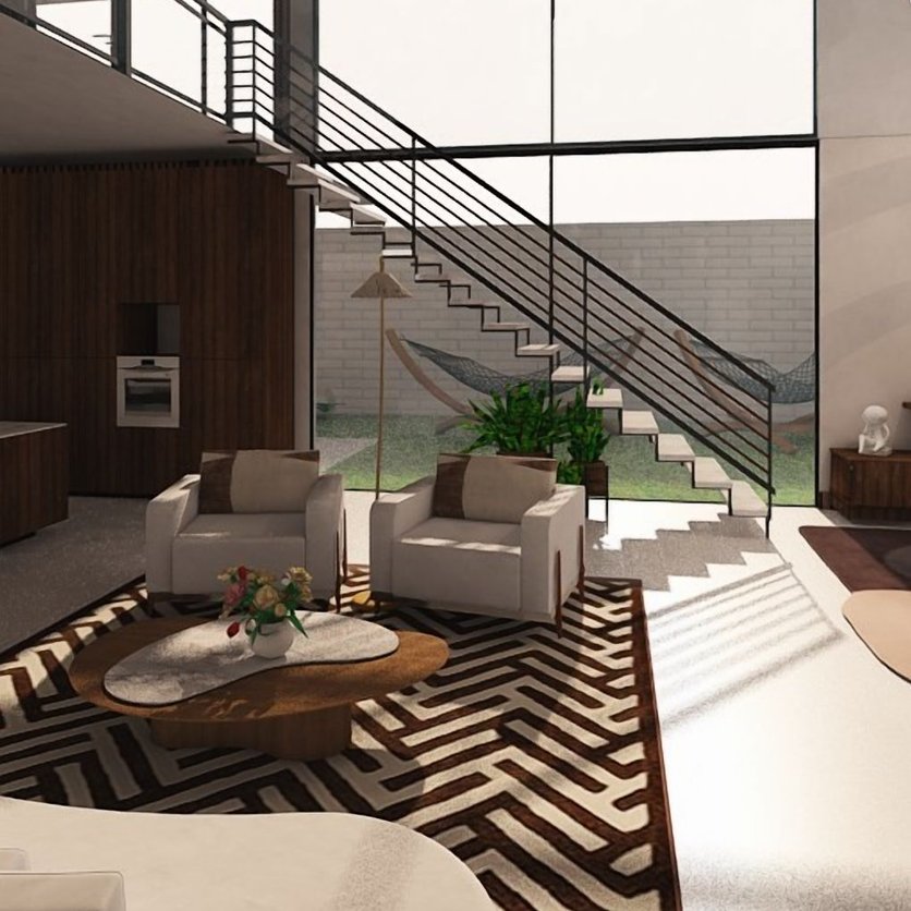sala de estar em estilo Contemporâneo
