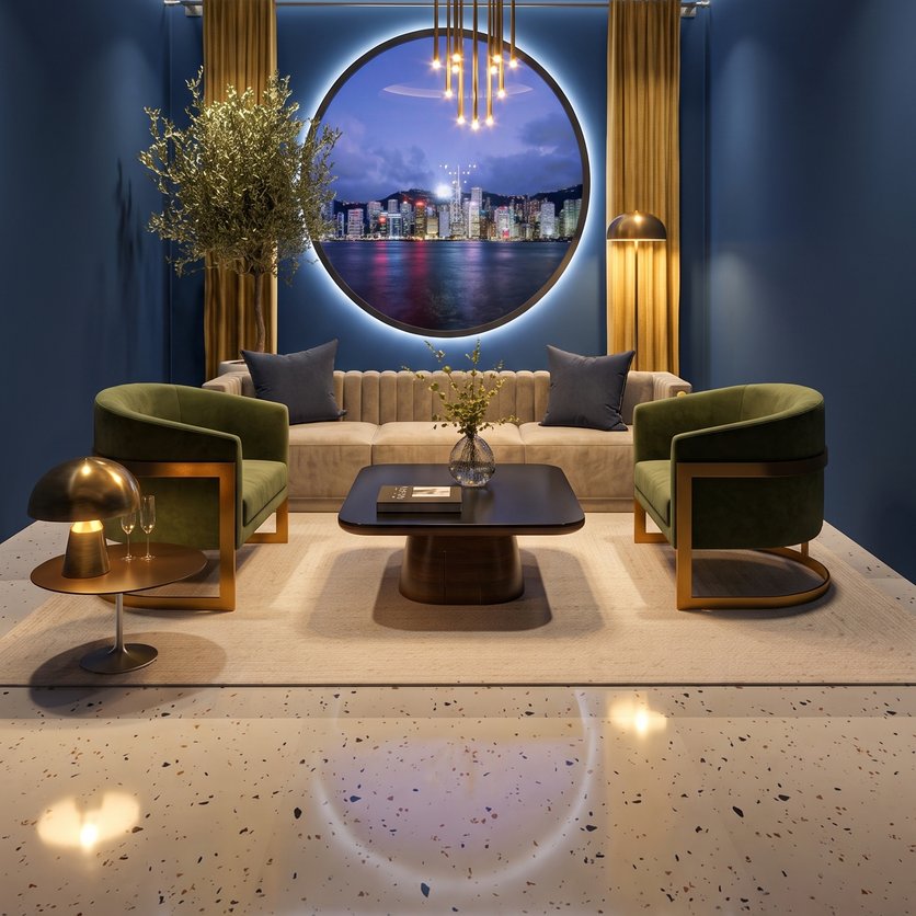 sala de estar em estilo Contemporâneo