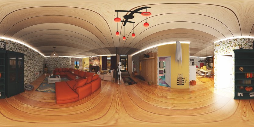 sala de estar em estilo Eclético