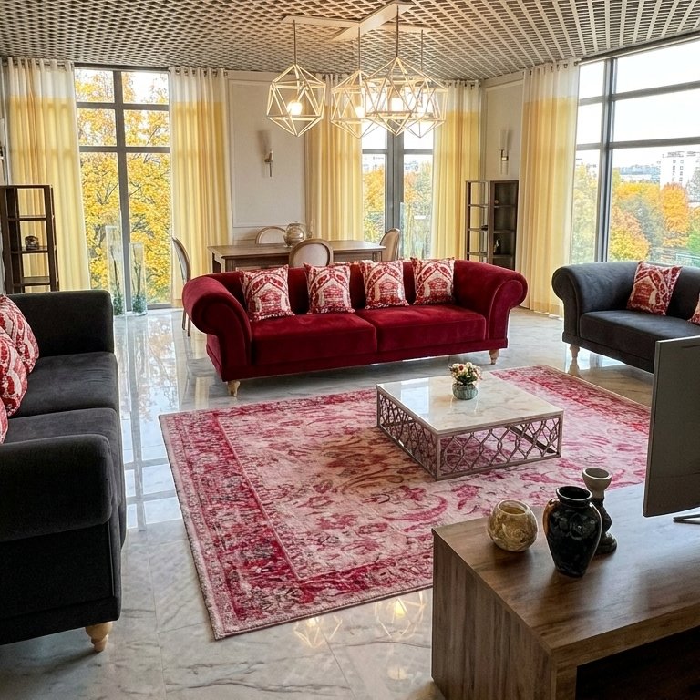sala de estar em estilo Eclético