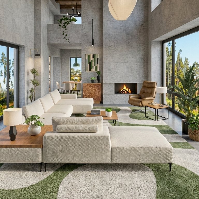 sala de estar em estilo Contemporâneo
