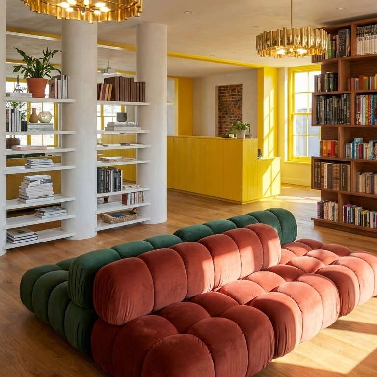 sala de estar em estilo Eclético