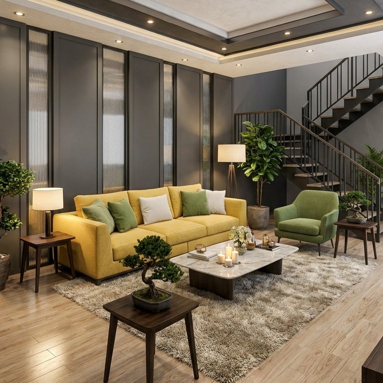 sala de estar em estilo Contemporâneo