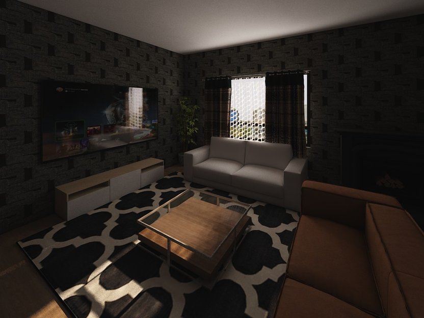 sala de estar em estilo Mid-century
