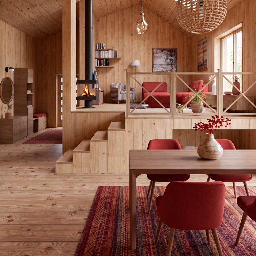 sala de estar estilo Casa de campo