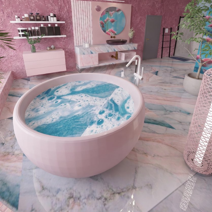 Eclectic bathroom