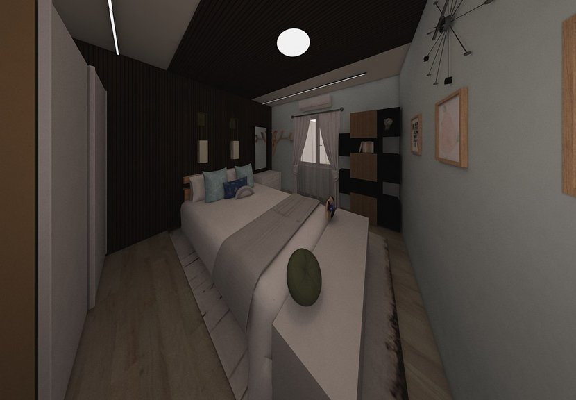 sypialnia — styl: Mid-century modern