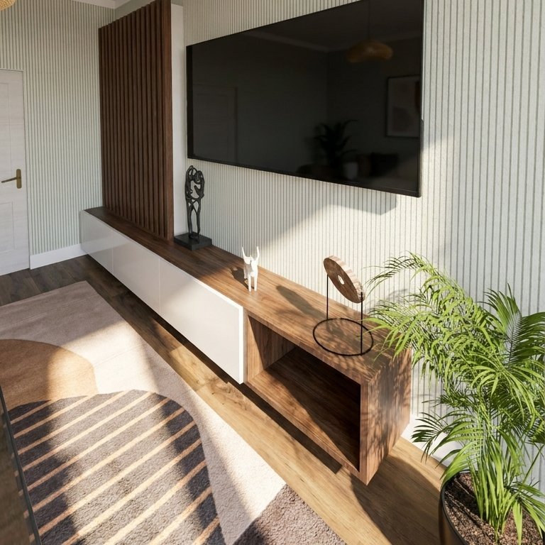 sala de estar estilo Mid-century