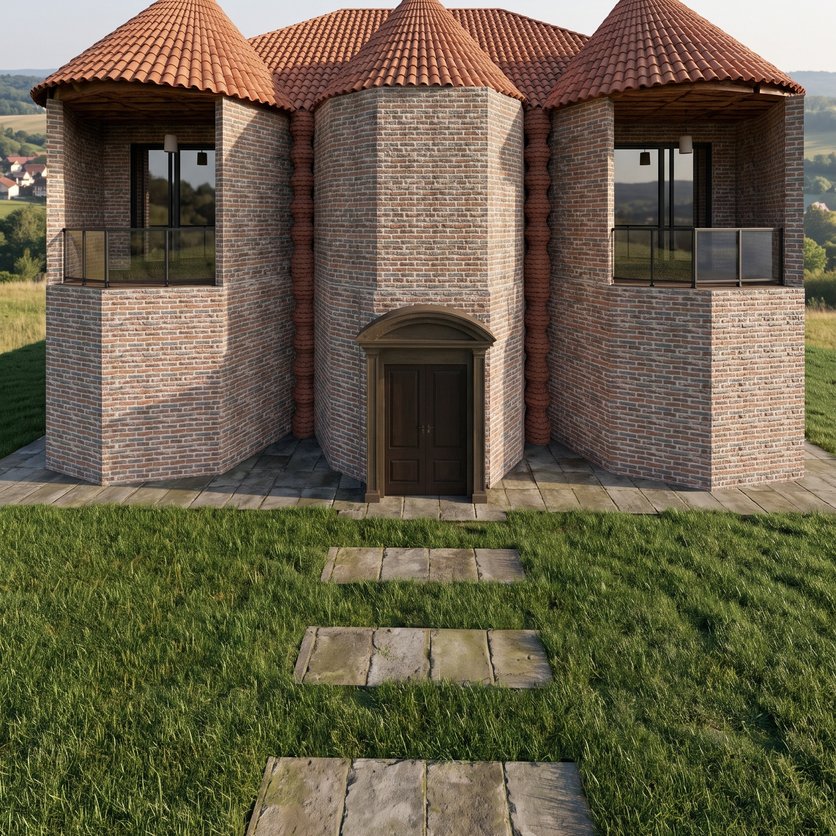 مخطط الطابق بنمط Facade Mediterranean