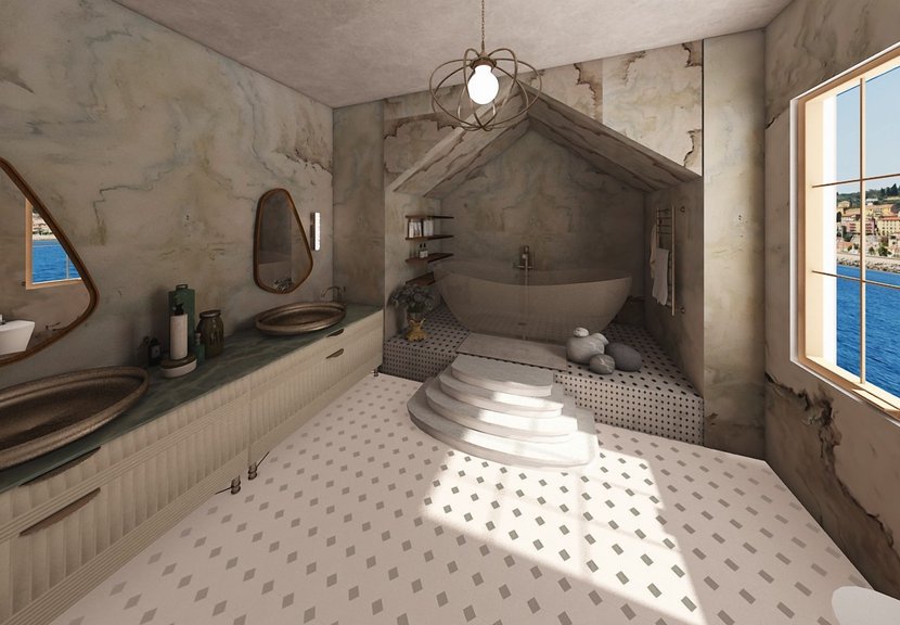bagno in stile Mediterraneo