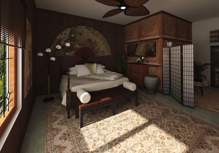 chambre à coucher Asiatique