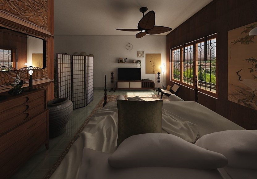 Asian bedroom