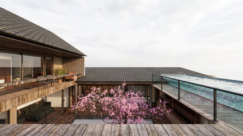 Japandi outdoor space