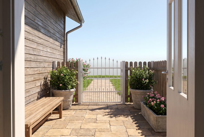 spazio esterno in stile Landscape Rustic